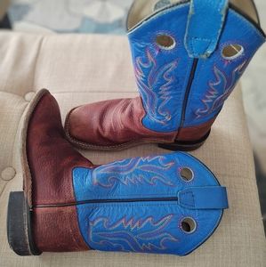 Kids "Cody James" Blue and Brown Cowboy Boots, size 12